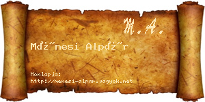 Ménesi Alpár névjegykártya